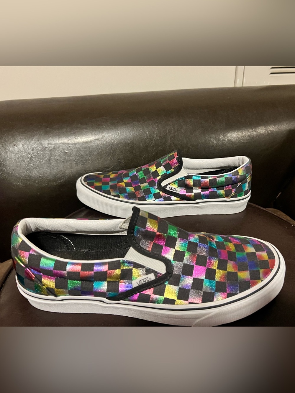 Vans Slip-On 'Iridescent Checkerboard' men’s 10
